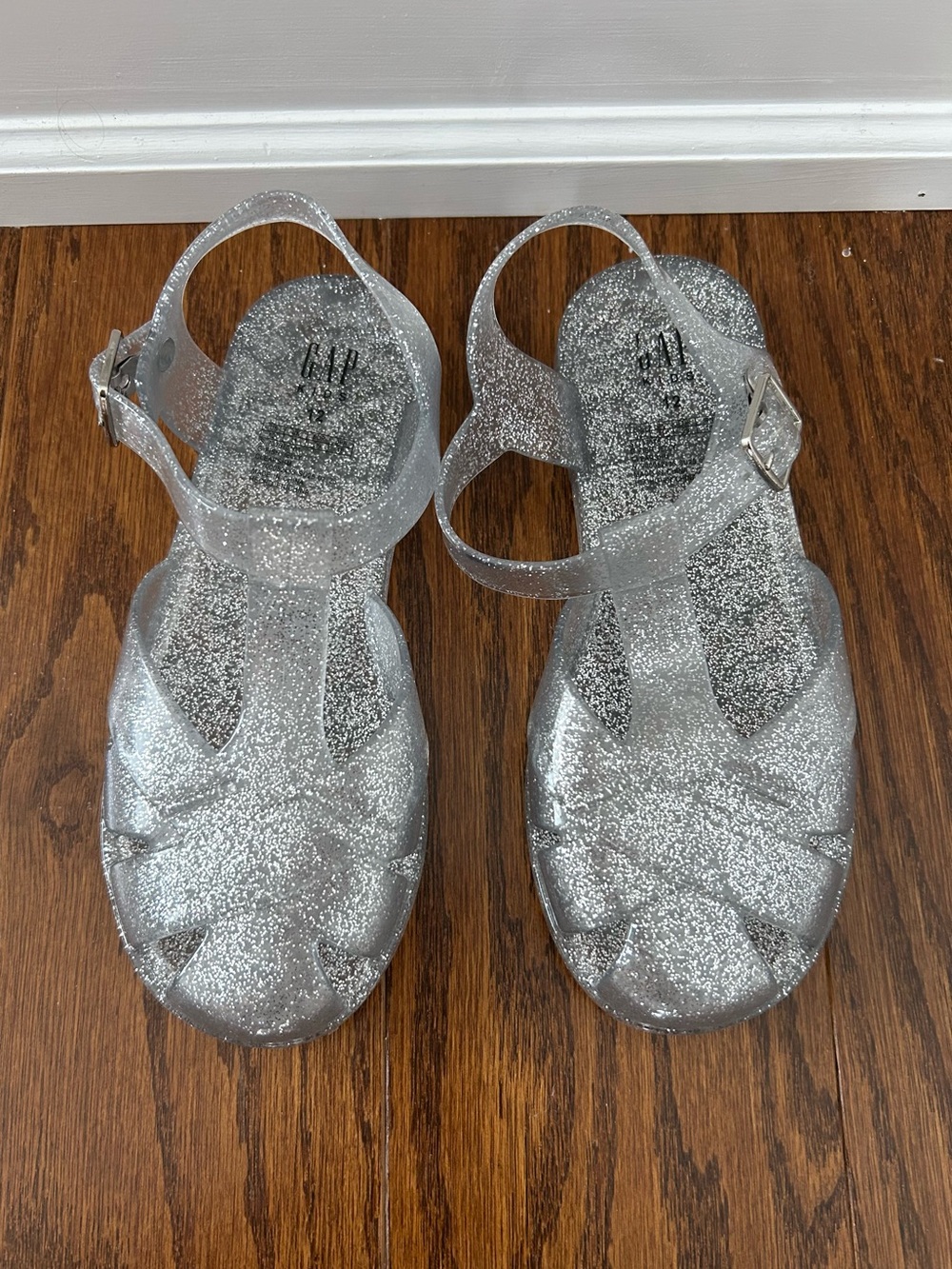 GAP  Kids Silver Glitter Jelly Sandals